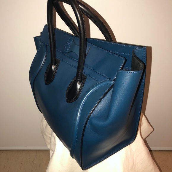 Celine Mini Luggage Handbag Tote in Drummed Calfskin Leather - Picture 4 of 10